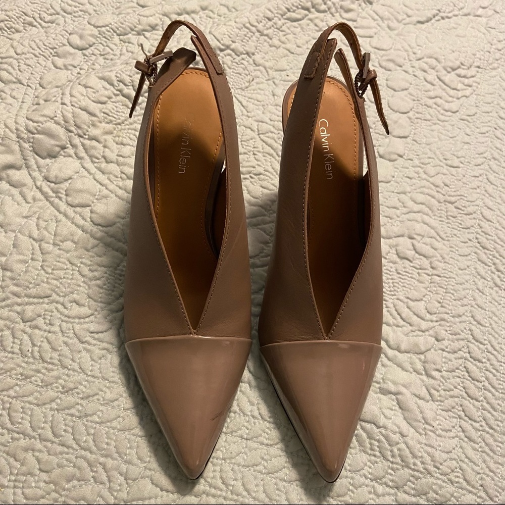 Calvin Klein Pointed Toe Heels with Ankle Straps